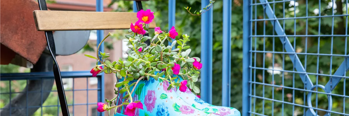 Upcycling - Pflanze in Gummistiefel